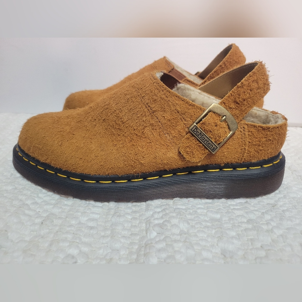 Nwob Dr. Martens Shearling Slingback Mules 10 Brown - Picture 4 of 7